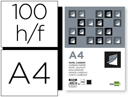 100h papel carbón Liderpapel A4 negro